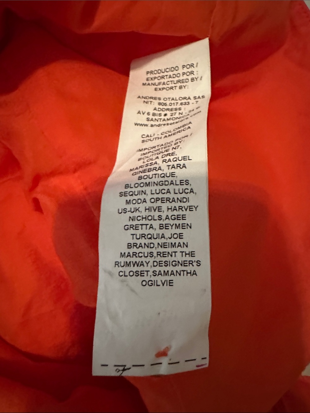 Andres Otalora Selva Midi Dress 6 Orange Halter Wrap Sarong Resort Vacation - Picture 9 of 10